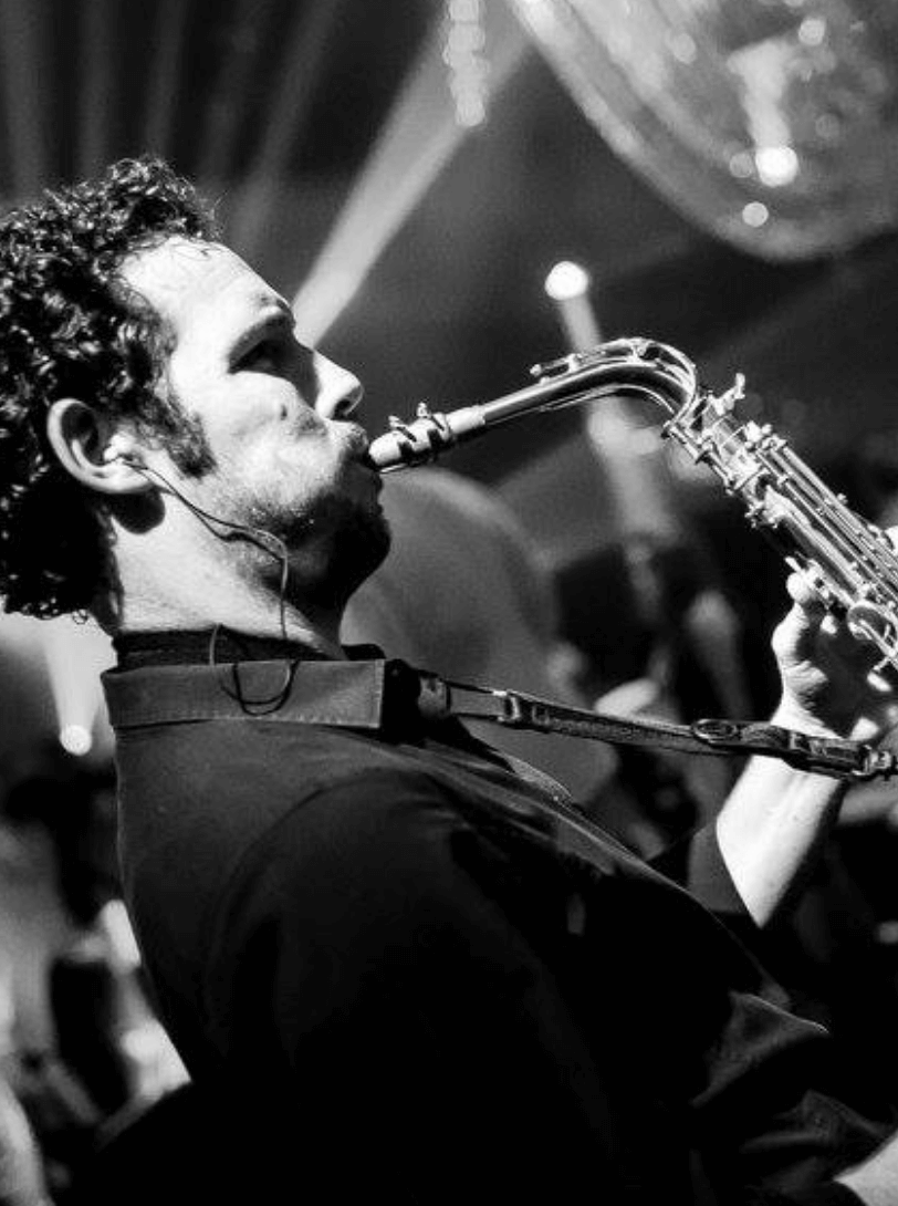 saxophonist Adam Long playing in Dubai